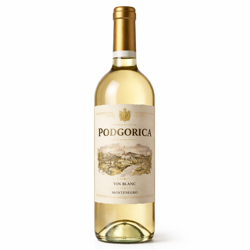 Vin Blanc sec Crnogorski Chardonnay Plantaže 2021 Monténégro Podgorica